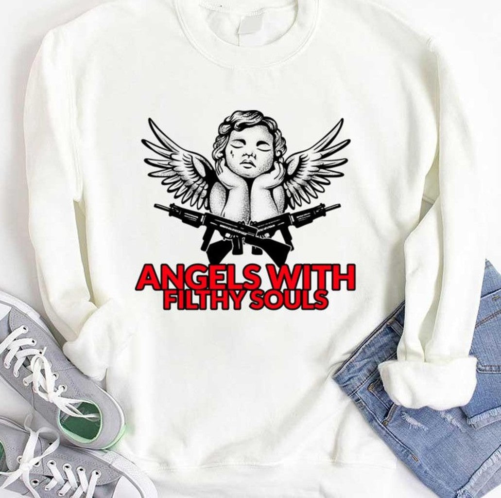 Angels With Filthy Souls Gangster Gun Design Unisex T-shirt
