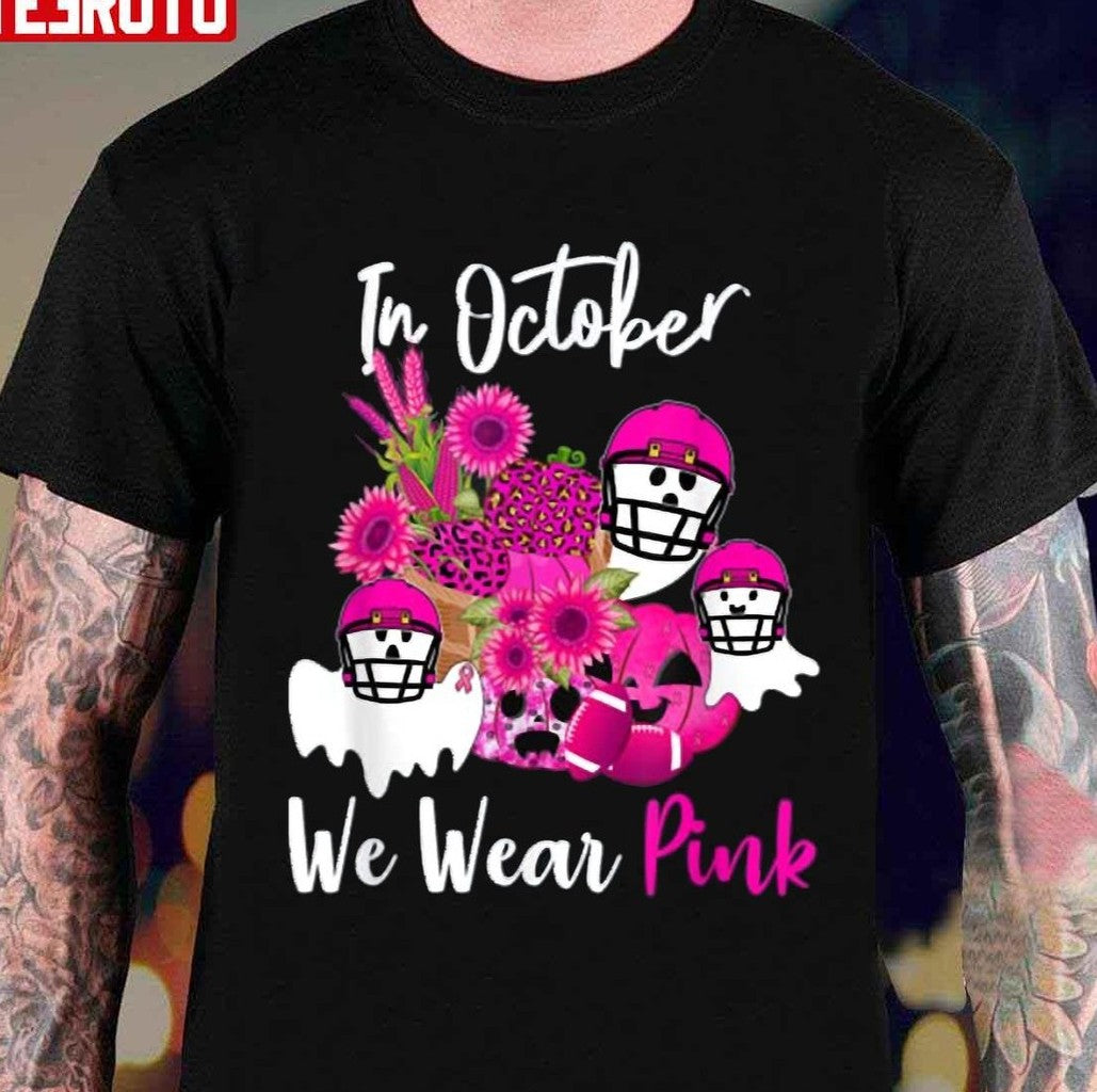Beat Breast Cancer In October We Wear Pink Football Awareness Supportive Unisex Sweatshirt