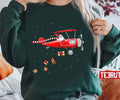 Santa Claus Pilot Flying Airplane Tee Christmas Unisex Sweatshirt