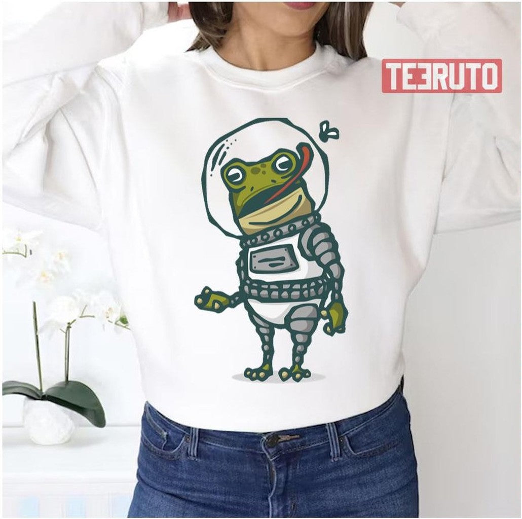Spacesuit Frog Cartoon Design Unisex Sweatshirt