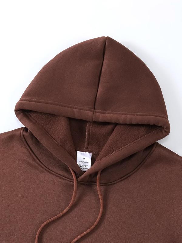 Men's Letter Print Drop Shoulder Essentials Hoodie, Pocket Drawstring Sweatshirt for Versatile Men's Fashion, Outfit for Spring & FallÂ 