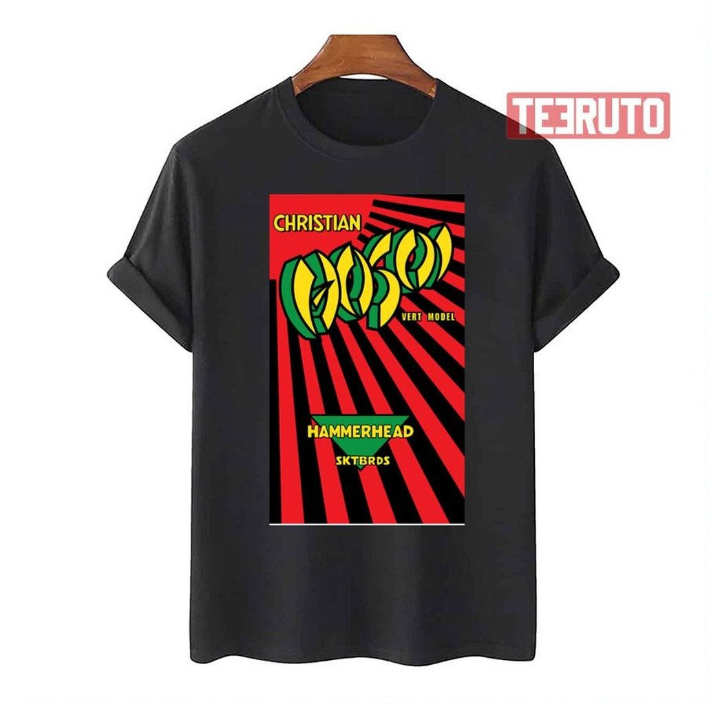 80's Skateboarding Christian Hosoi Hammerhead Rvca Bones Flip Santa Cruz Unisex T-Shirt