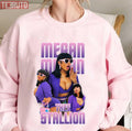 Sexy Rapper Megan Thee Stallion In Purple Retro Design Unisex Sweatshirt
