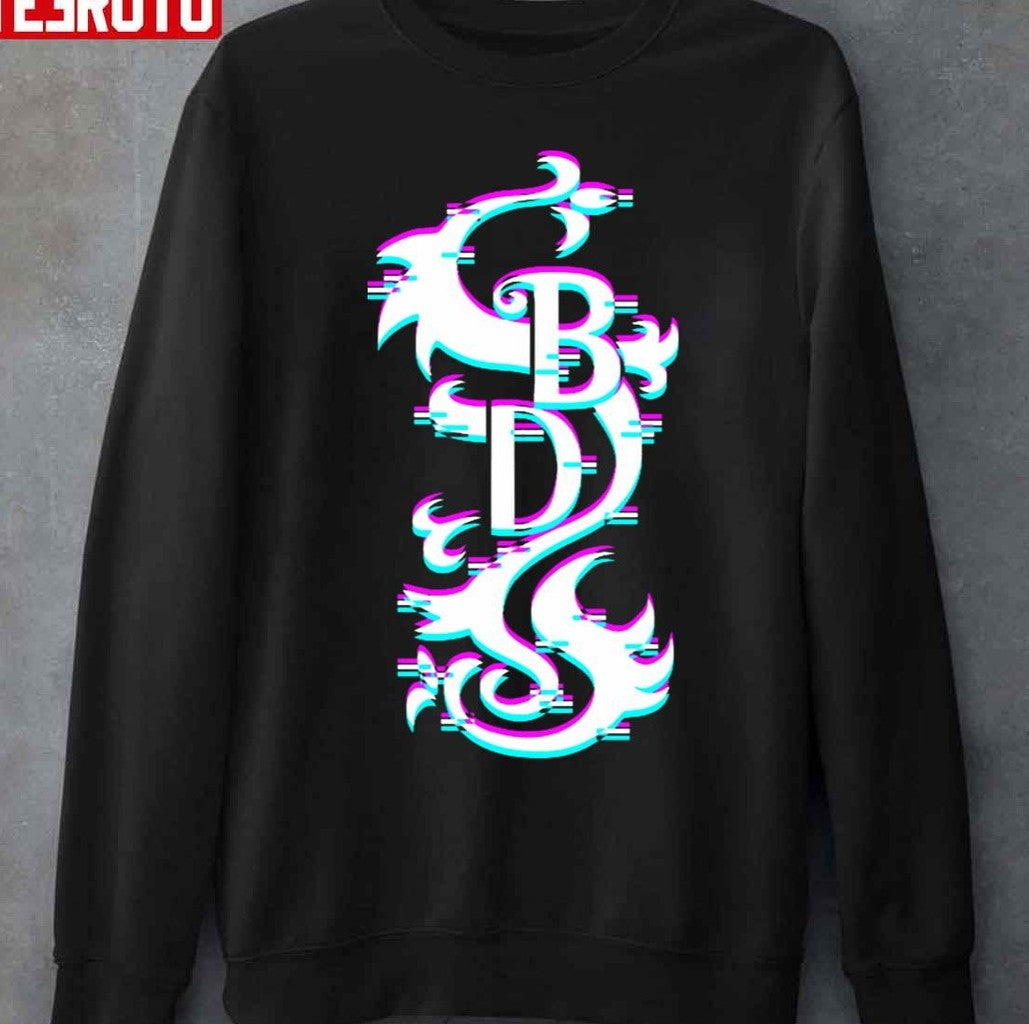 Black Dragon Glitch Logo Unisex T-Shirt