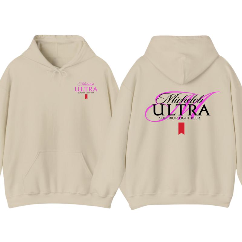 Michelob Ultra Pink Hoodie - Unisex Design with Pink Accents, Perfect for Fans of Superior Light Beer and Casual Elegance