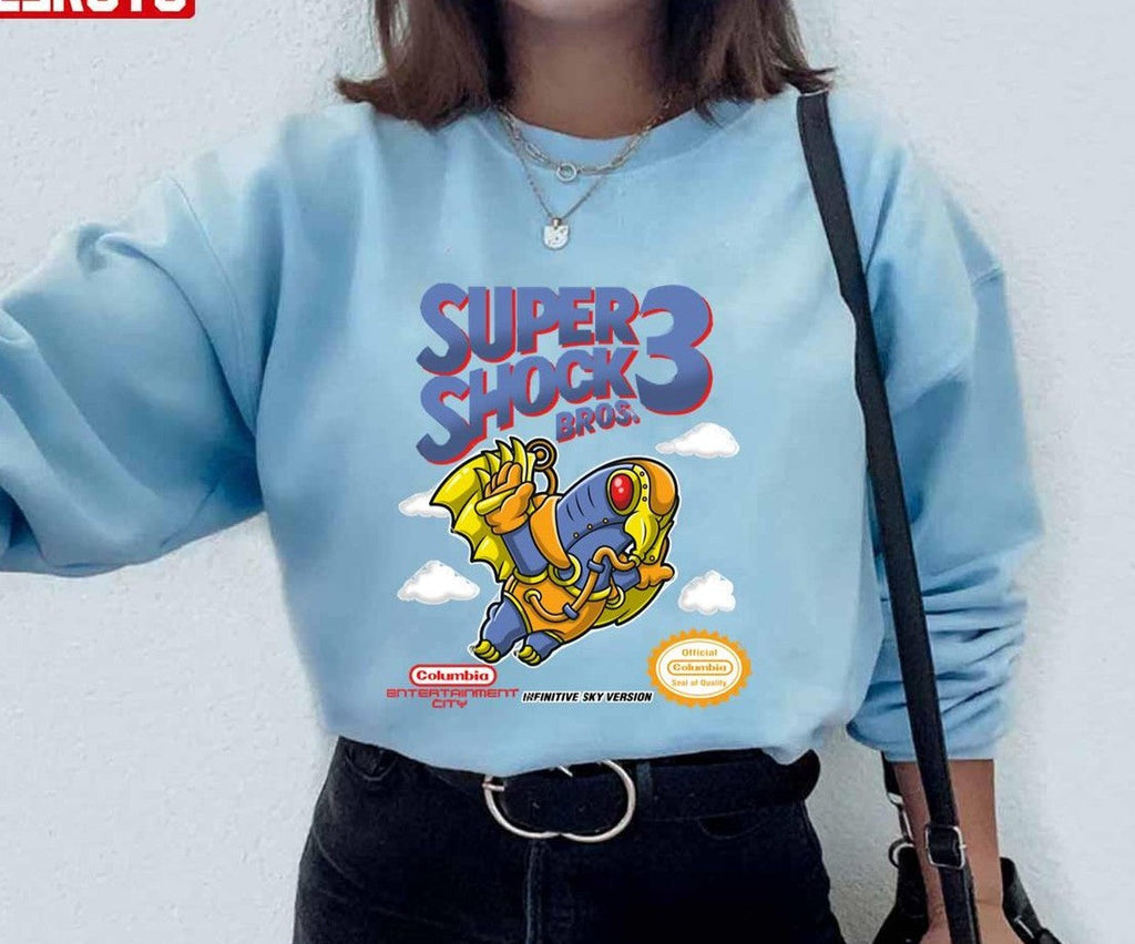 Super Shock Bros 3 Bioshock Video Game Gift Unisex Hoodie