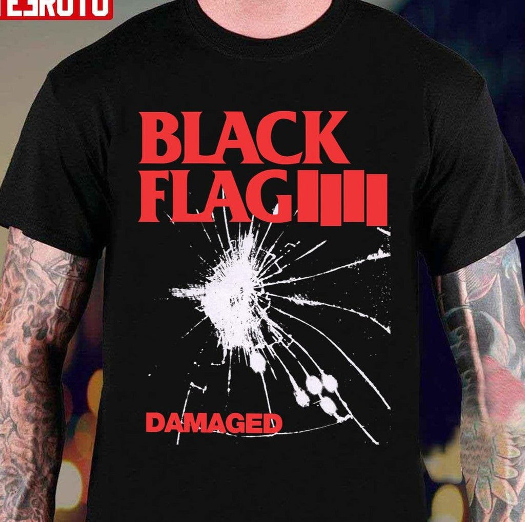 Black Flag Damaged Design Unisex T-Shirt