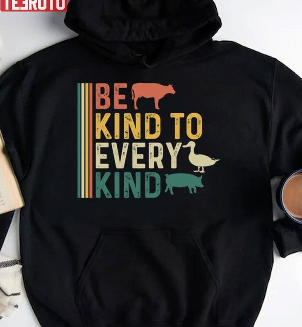 Be Kind To Every Kind Animal Lover Vegan Unisex T-Shirt