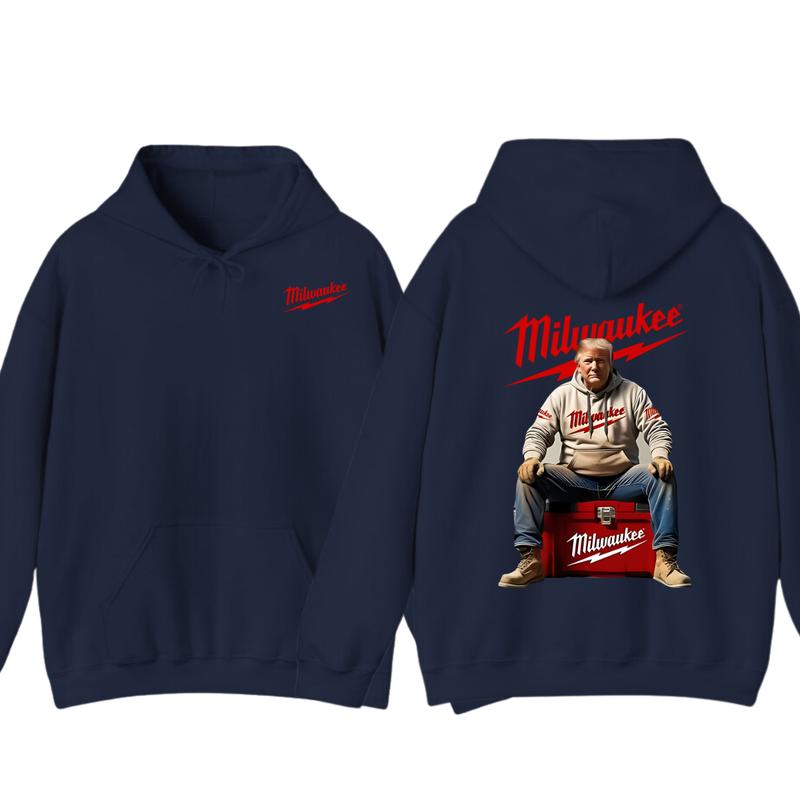 Milwaukee Hoodie - Classic Utility Design with Red Lettering and Practical Aesthetic, Perfect for Fans of the Brand