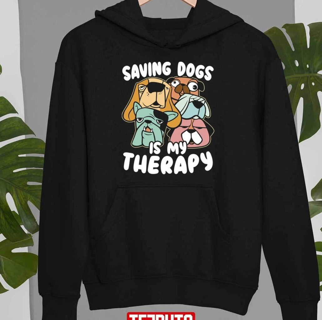 Saving Dogs Is My Therapy Animal Doctor Vet Unisex T-Shirt