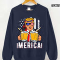 Beer Trump 'merica Funny Trump Patriot Funny 4th Of July Unisex Sweatshirt