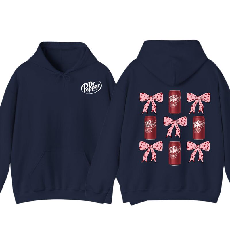 Dr Pepper Coquette Bow Pink  T-Shirt Hoodie, Full color, unisex
