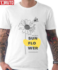 Bee On A Sunflower Drawing Unisex T-Shirt