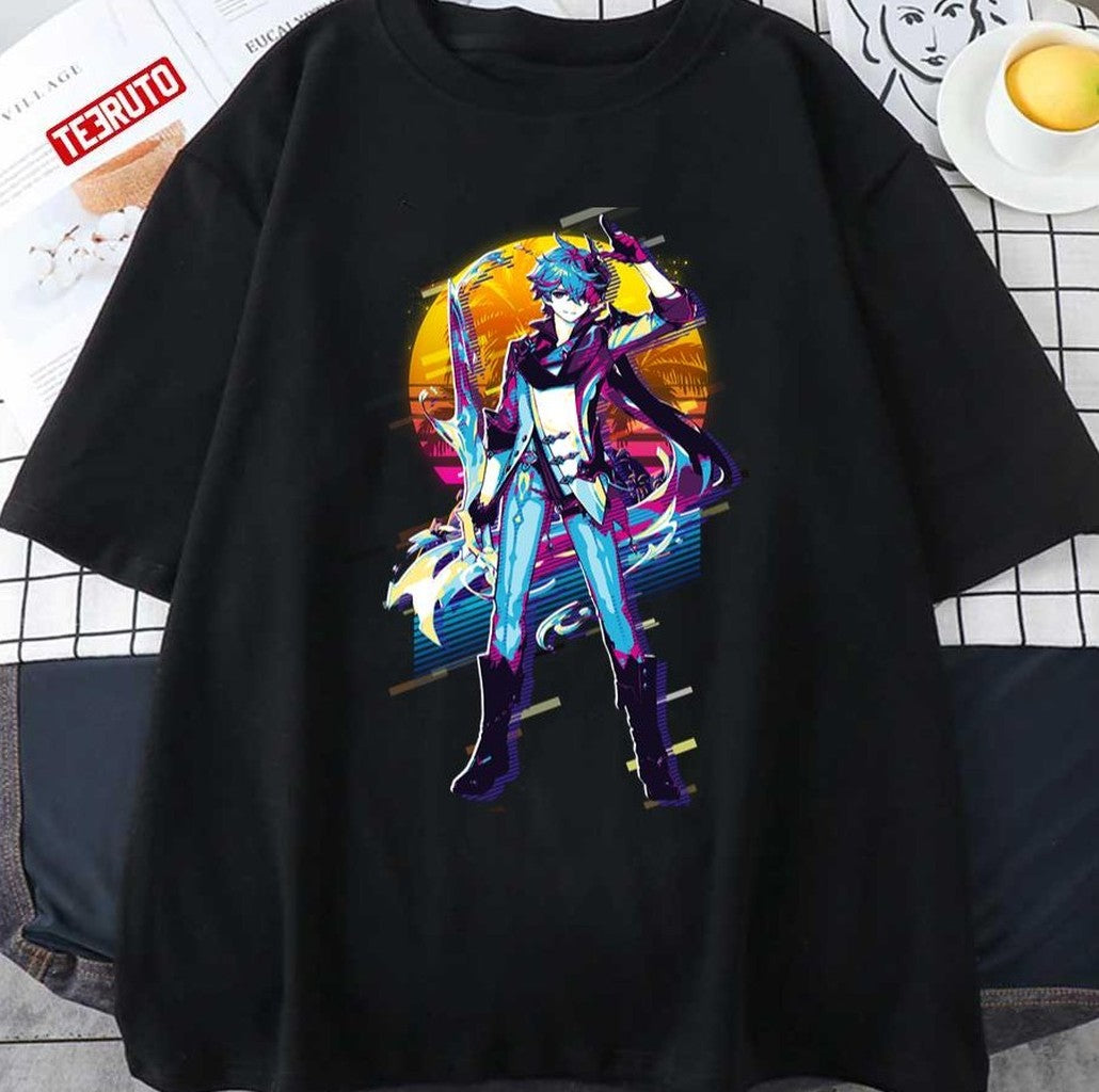 Tartaglia Genshin Impact 80s Retro Unisex T-shirt