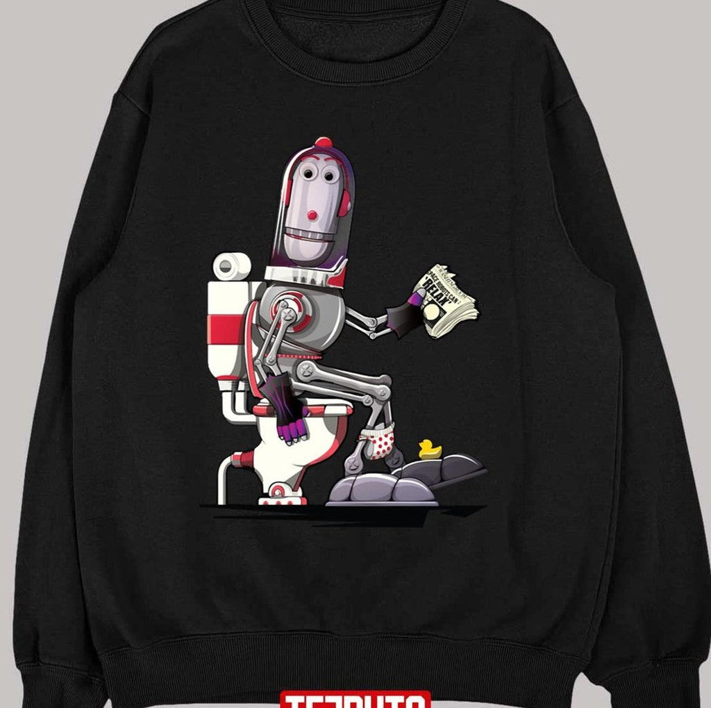 Space Robot On The Toilet Unisex T-Shirt