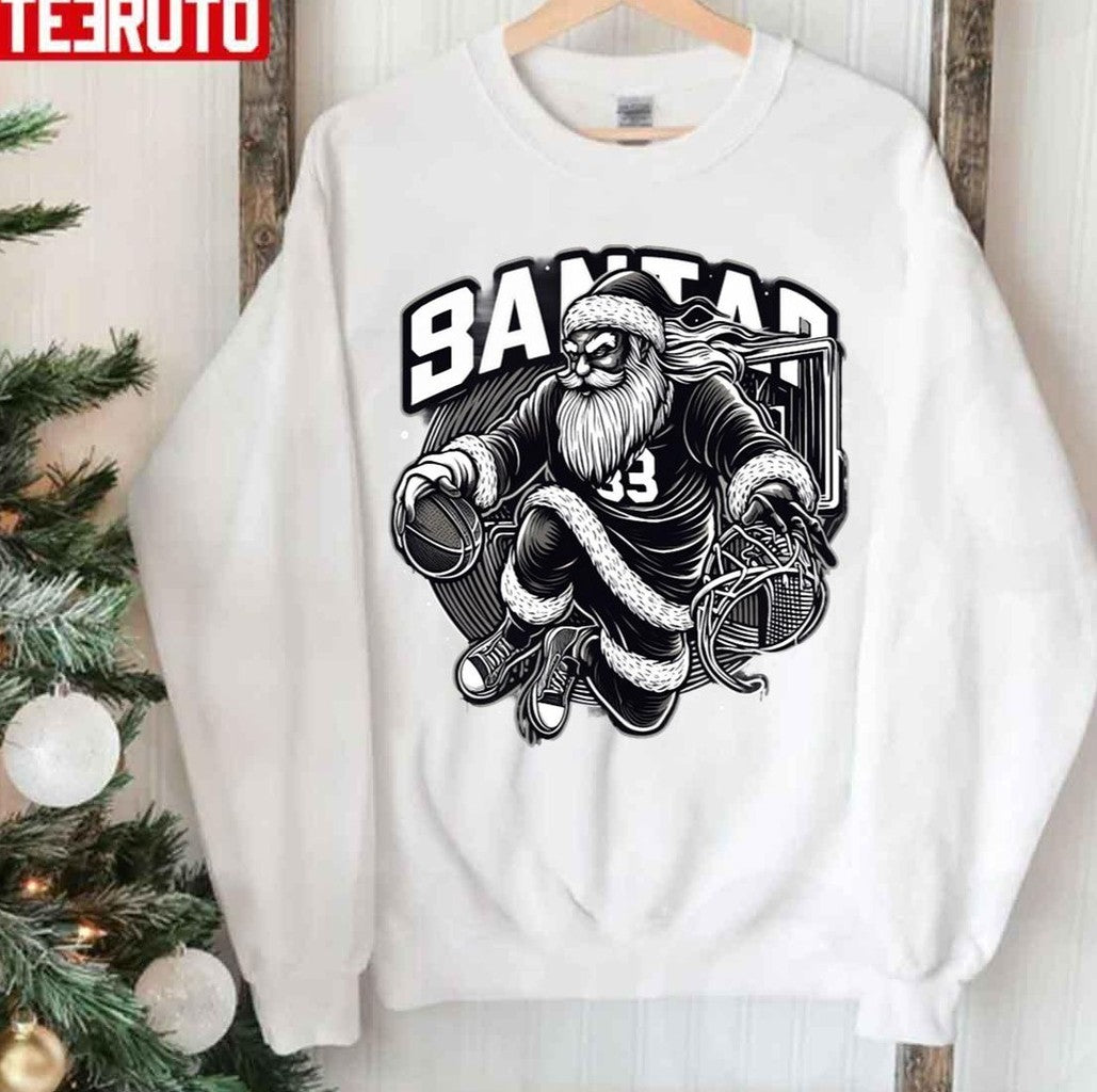 Santa Slam Dunk Merry Christmas Gift Unisex Sweatshirt