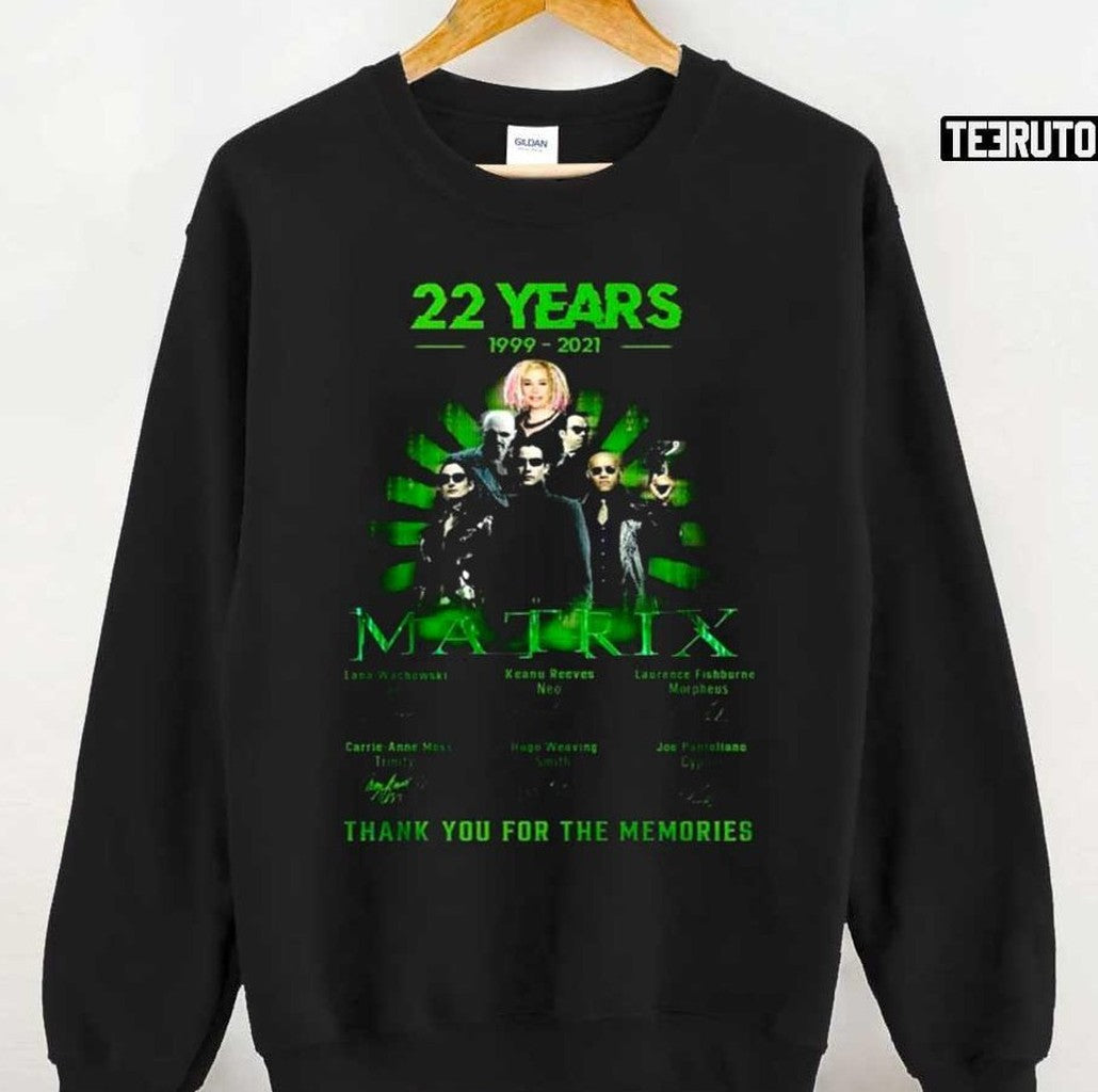 22 Years 1999 2021 Matrix Signatures Thank You For The Memories Unisex T-Shirt