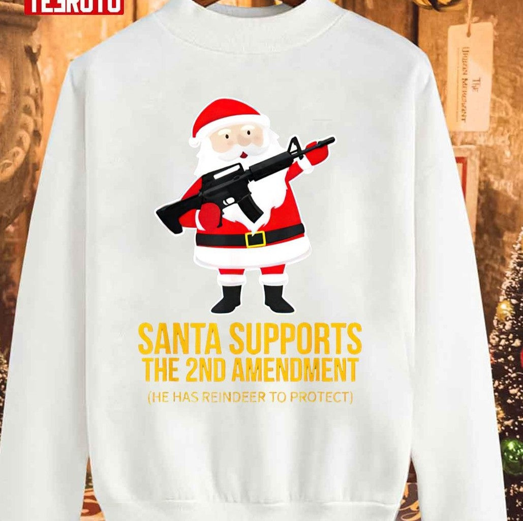 Santa Supports Gun 2nd Amendment Christmas Unisex Sweatshirt