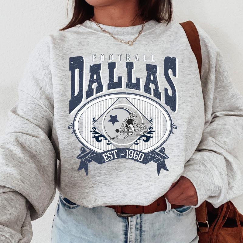 Dallas Football Sweatshirt, Vintage Dallas Football Sweatshirt for Sports Fans Unisex, Gift For Fan