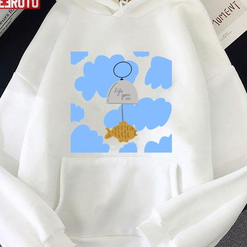 Artist Merch BTS RM Life Goes On Fish Chimes Unisex Hoodie