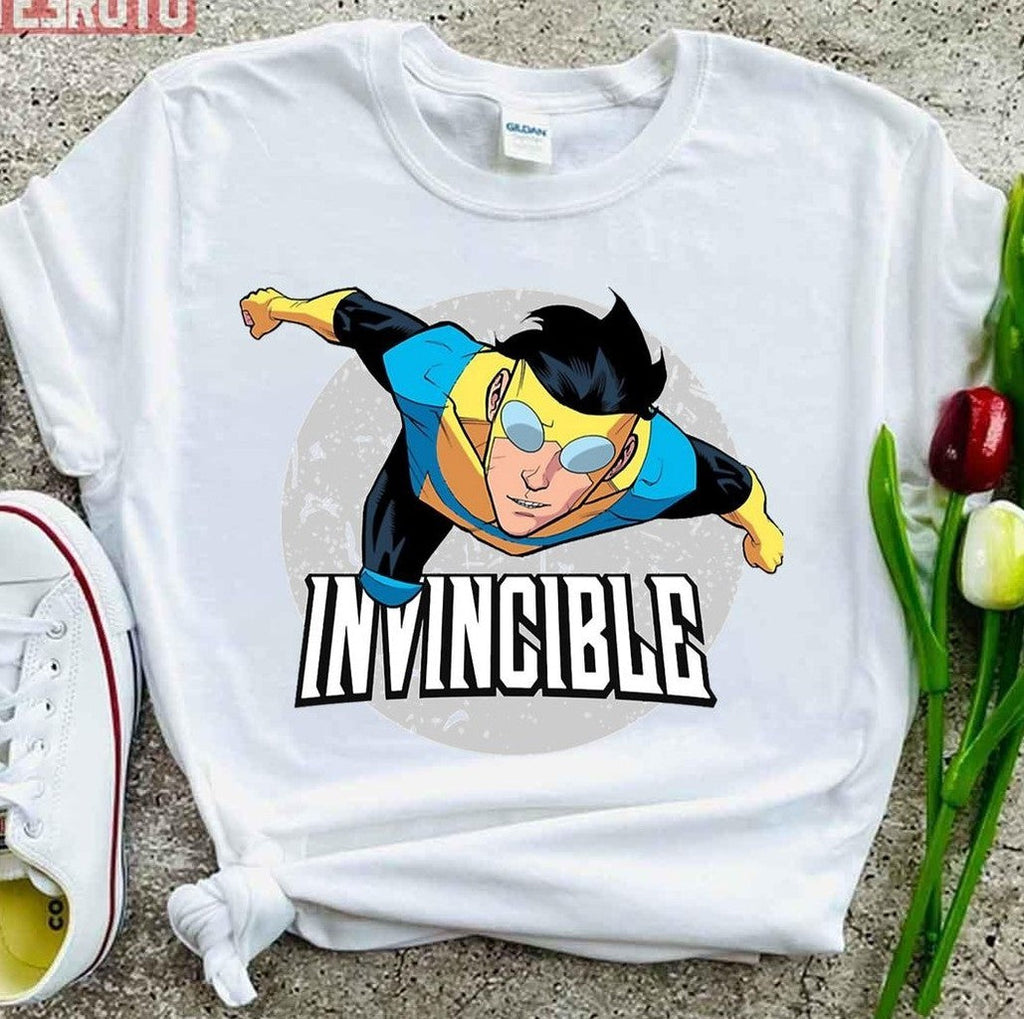 Round Design Invincible Cartoon Unisex T-Shirt