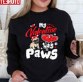 My Valentine Has Paws Cute Pug Unisex Sweatshirt