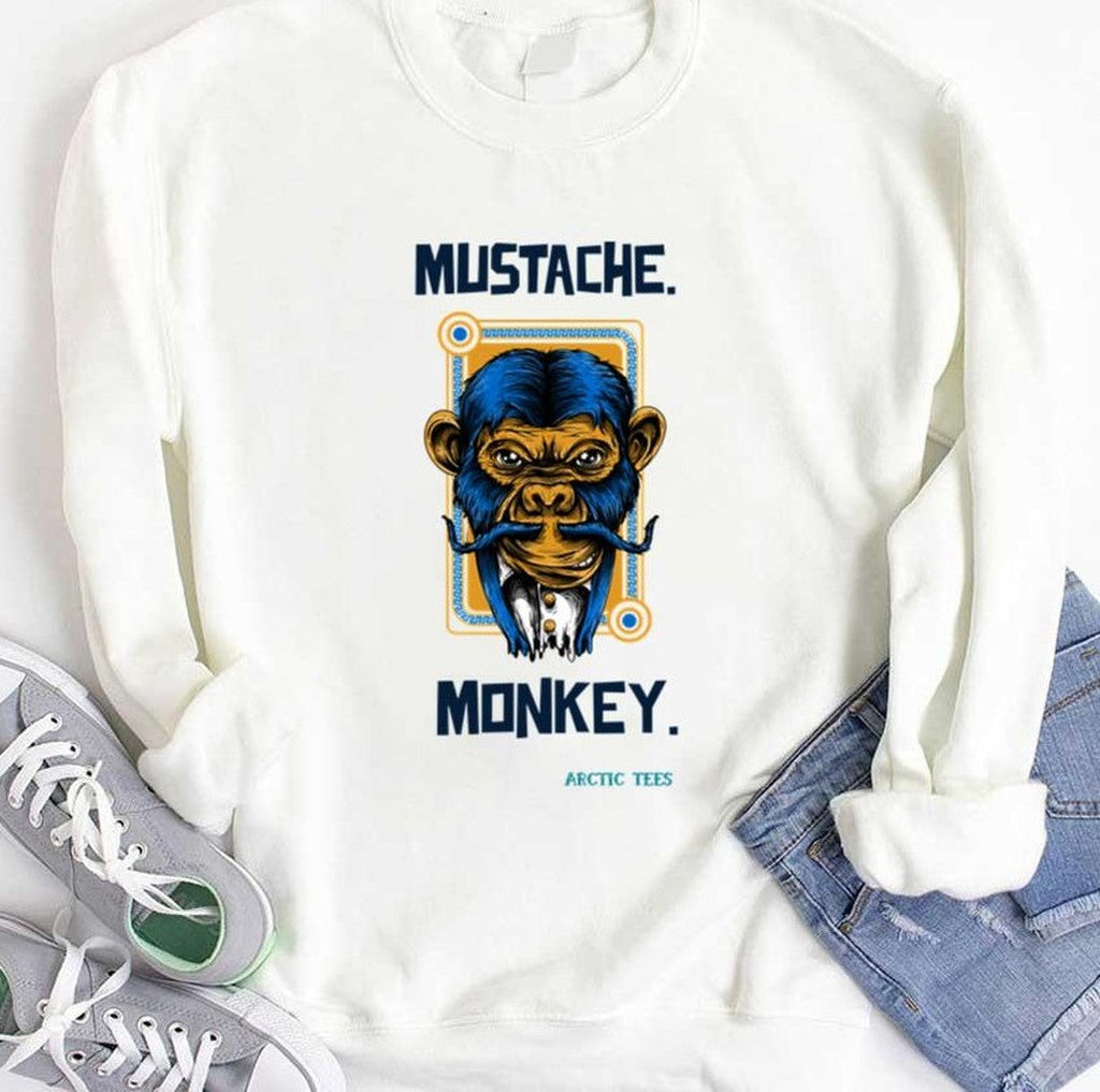 Mustache Monkey Photographic Style Unisex T-Shirt