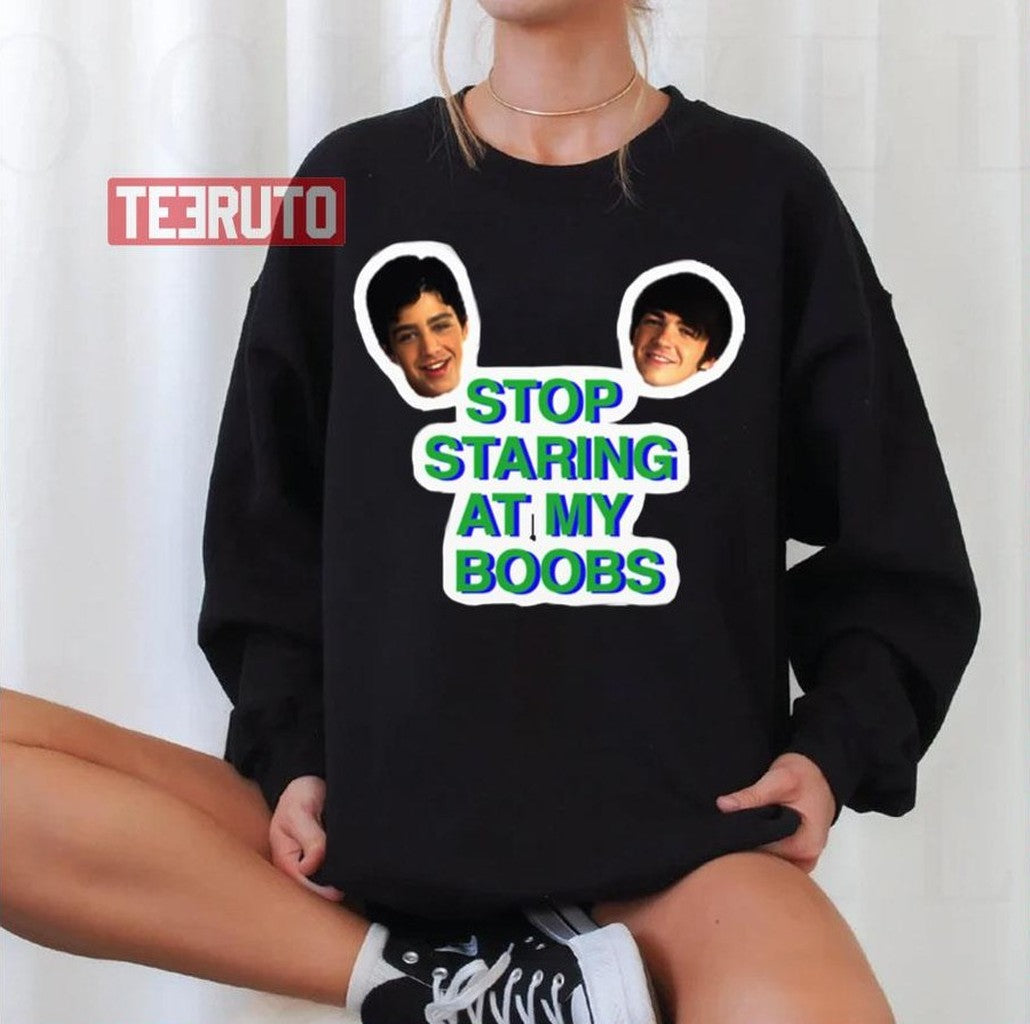 Stop Staring At My Boobs Drake And Josh Unisex T-Shirt