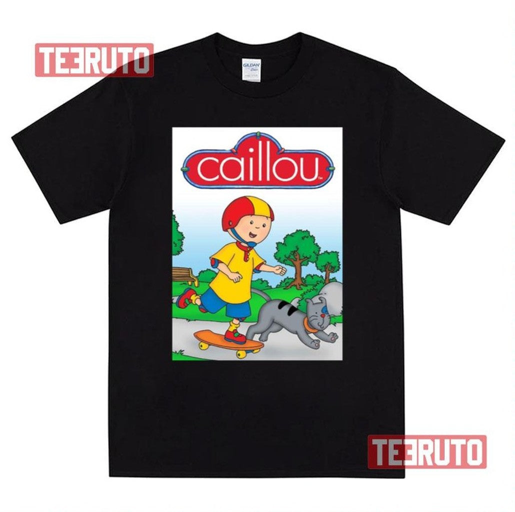 Skating With The Cat Caillou Unisex T-Shirt