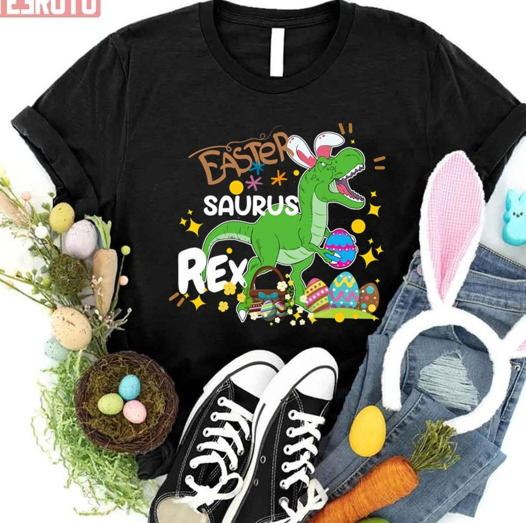 Scary Easter Saurus Rex Happy Easter Cute Easter Bunny Unisex T-shirt