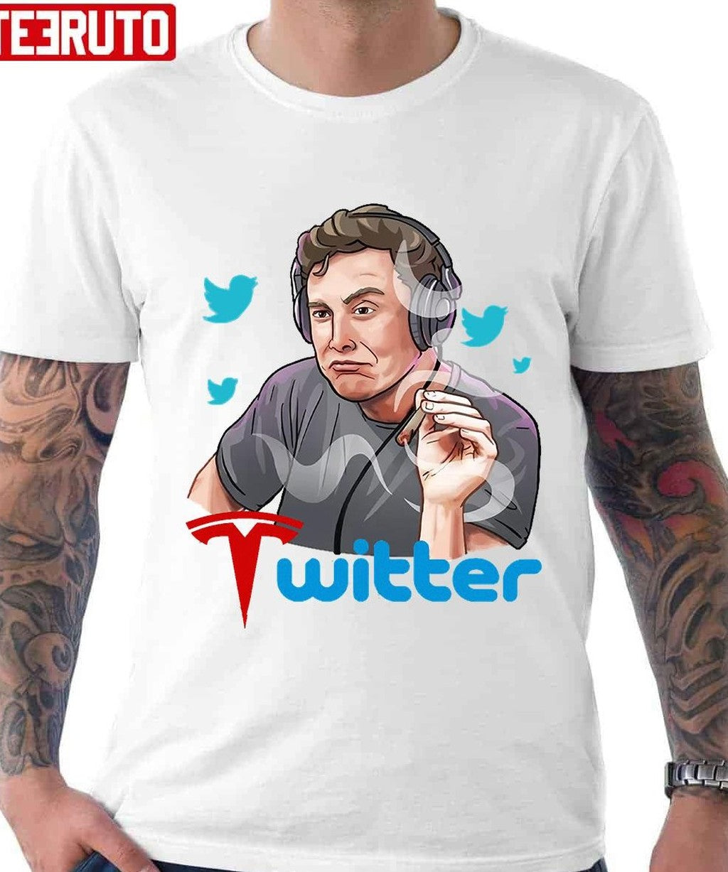 Smoking Elon Musk Twitter Unisex T-Shirt