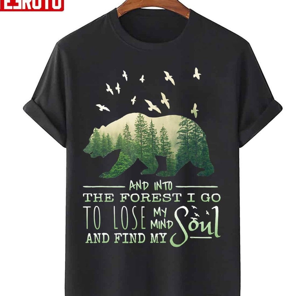 Bear Into The Forest I Go Hiking Camping Nature Unisex Sweatshirt