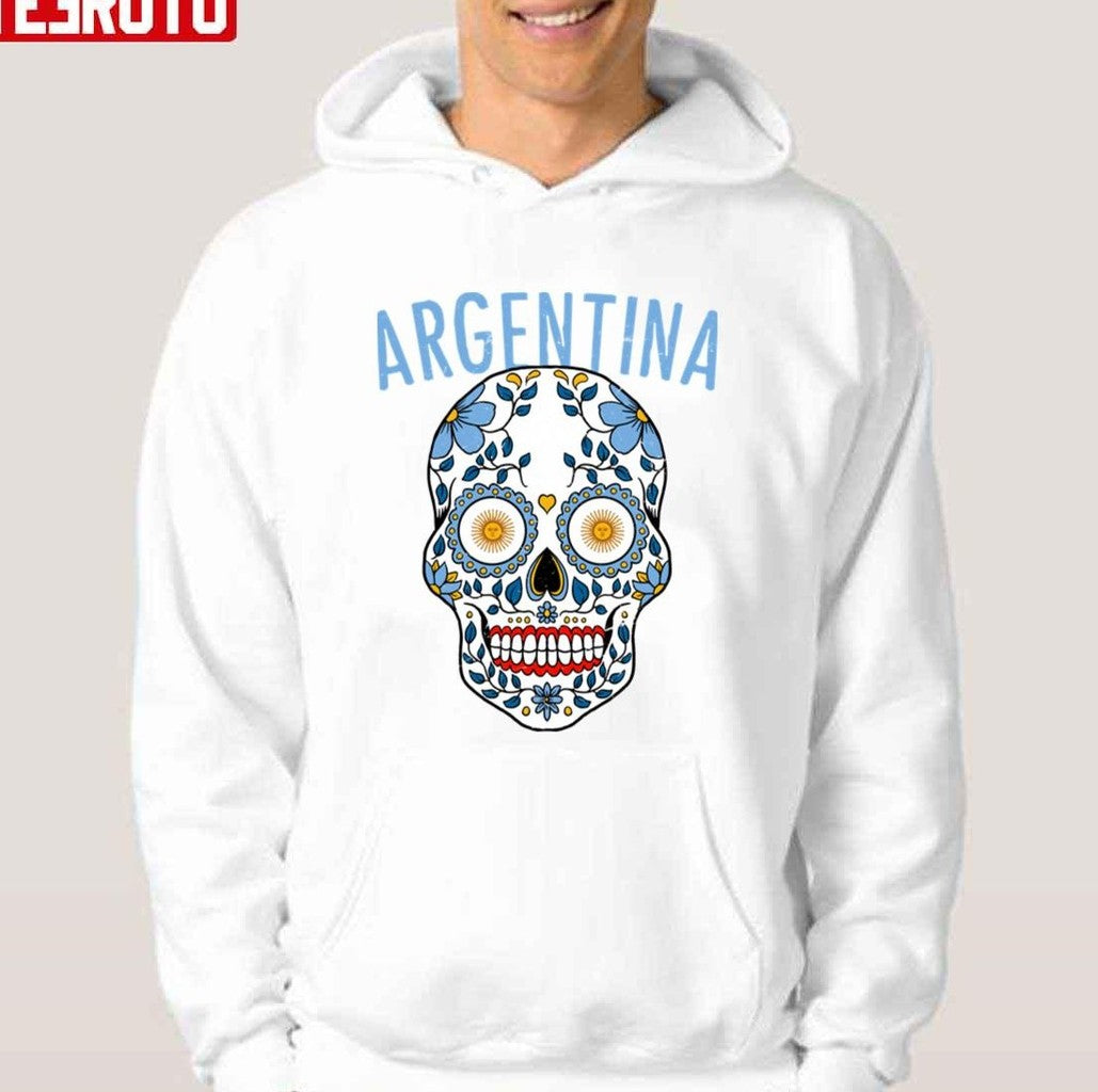 Argentina Calavera World Soccer Cup 2018 Russia Argentina Team Unisex T-shirt