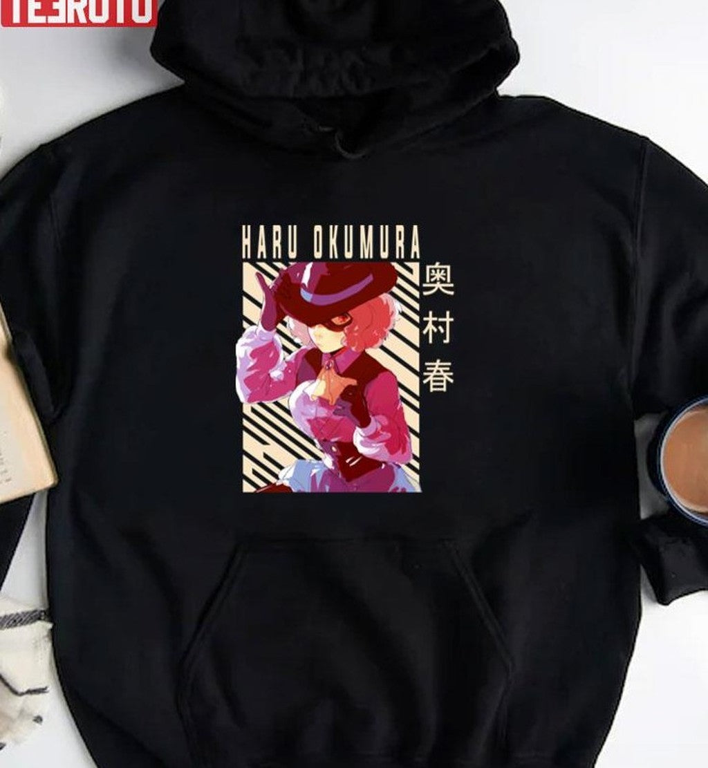 Beautiful Haru Okumura Persona 5 Retro Design Unisex T-shirt