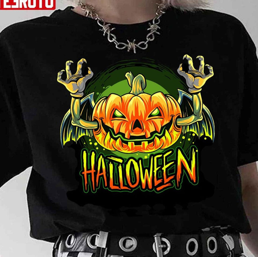 Scary Pumpkin Head Halloween Unisex T-Shirt