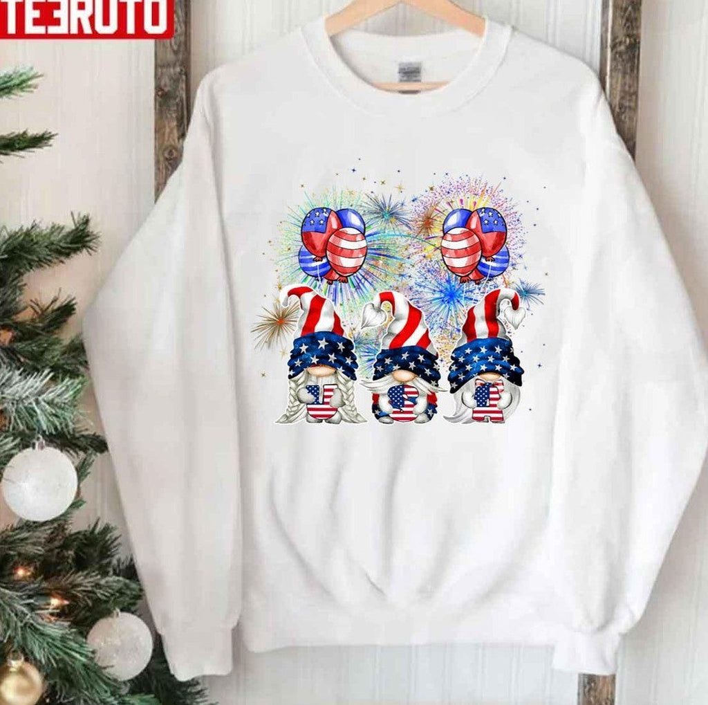 4th Of July Patriotic Gnomes Summer Unisex Sweatshirt