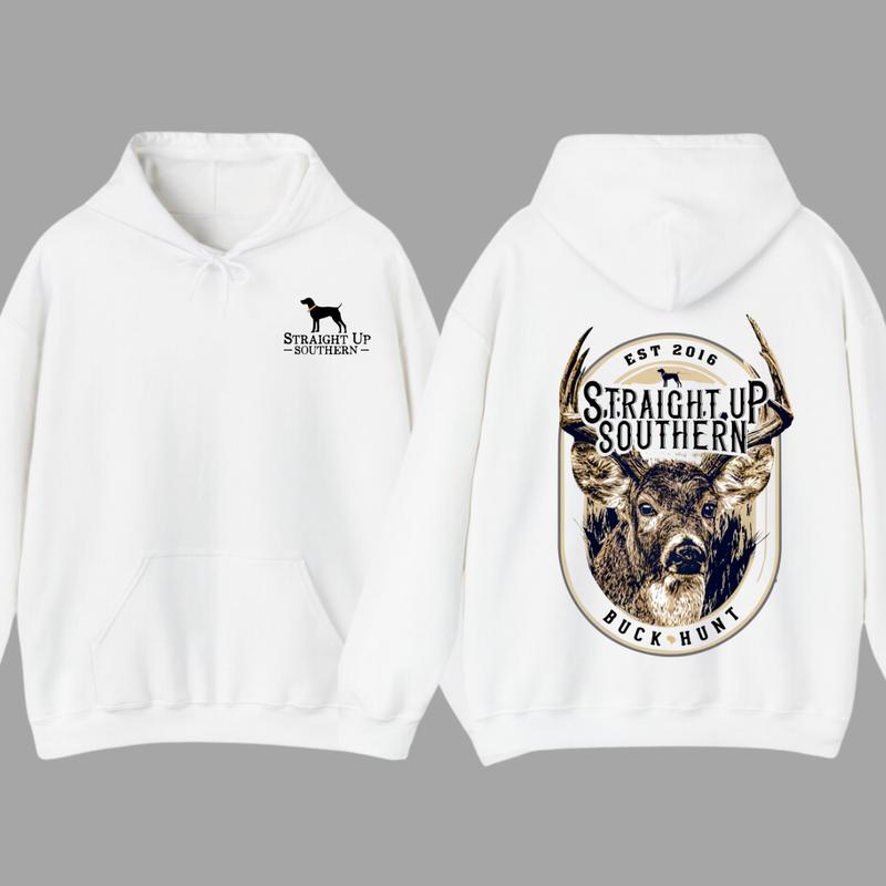 Straight Up Southern Buck Hunt Hoodie, Perfect for Every Outdoor Adventure Classic Cotton Classic Cotton Classic Cotton