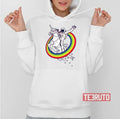 Astronaut Riding Unicorn Throw The Rainbow Unisex Hoodie