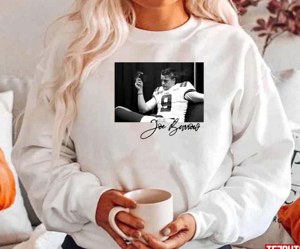 Signature Joe Burrow Cigar Football Fan Unisex Hoodie