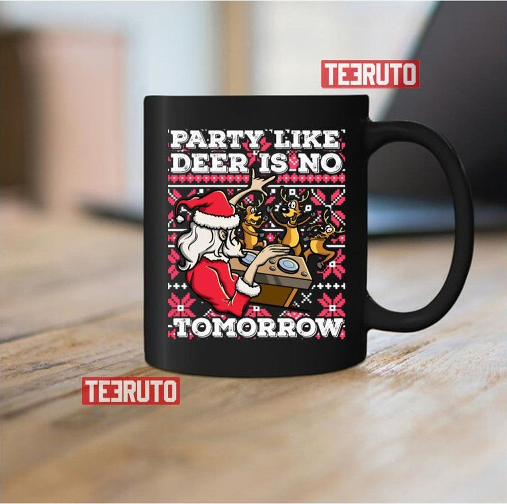 Santa Claus Deer Dj Dancing Reindeer Party Fun Christmas Pun Unisex Sweatshirt