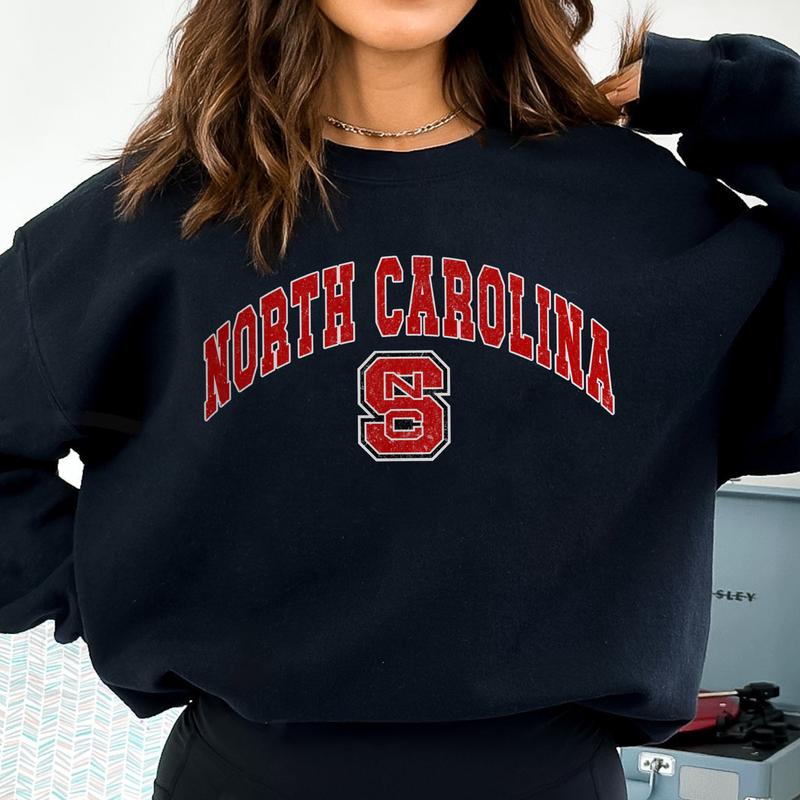 NC State Wolfpack Vintage Football NCAA Trendy Sweatshirt, North Carolina State University Unisex Football NCAA Shirt, Gift For Men, Gift For Girls, C