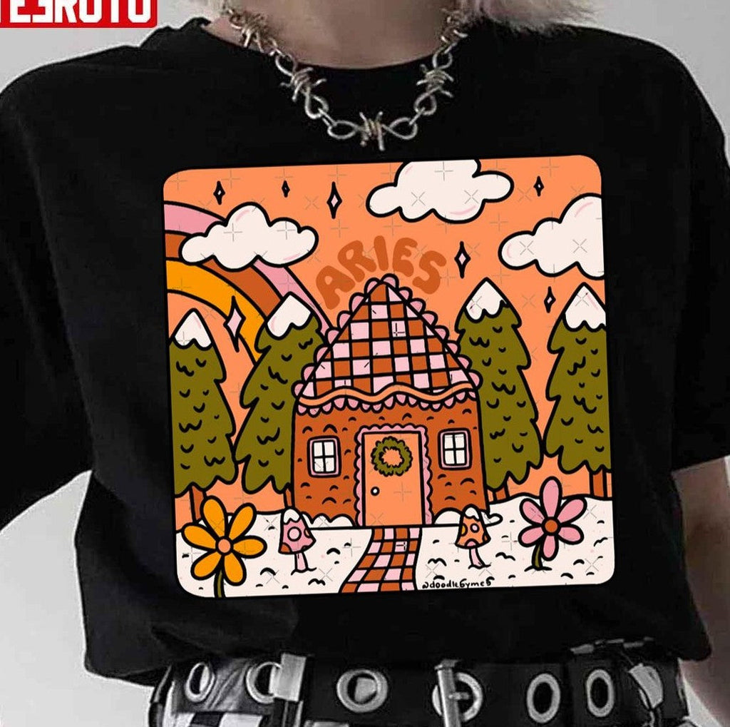 Aries Gingerbread House 2023 Christmas Unisex Sweatshirt