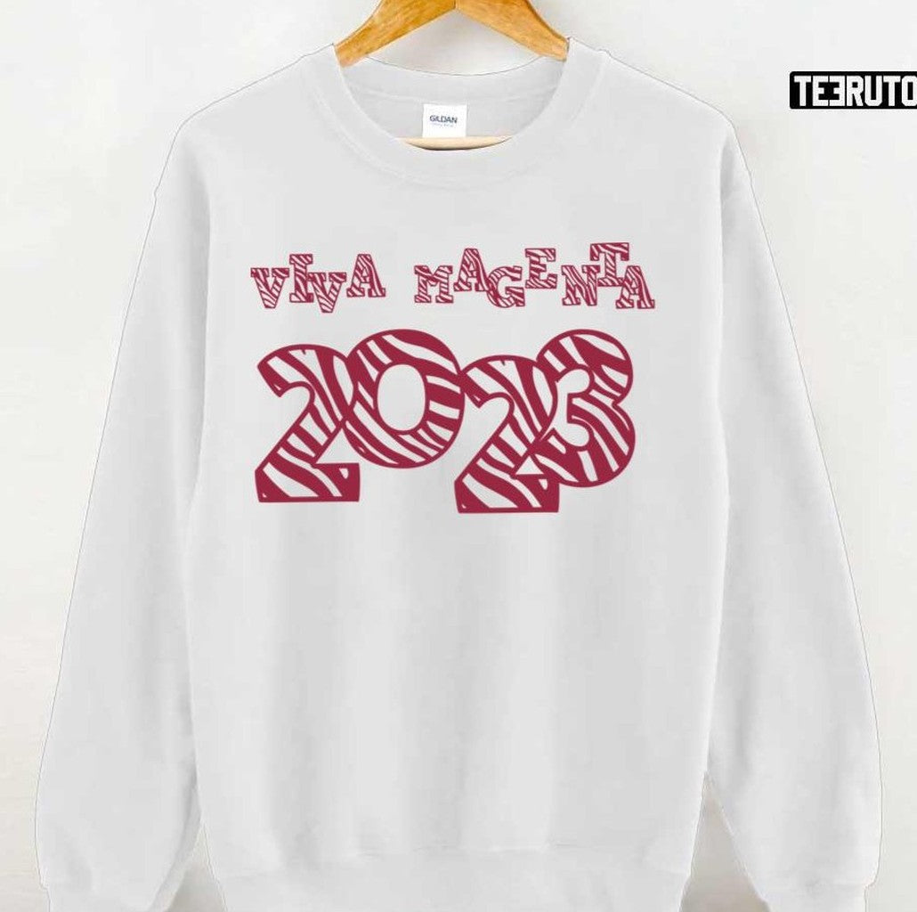 Pantone Color Of The Year 2023 Viva Magenta Zebra Print Unisex T-Shirt