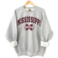 Mississippi State Bulldogs Vintage Football NCAA Sweatshirt  University Crewneck for Game Day  Unisex Cotton Tops