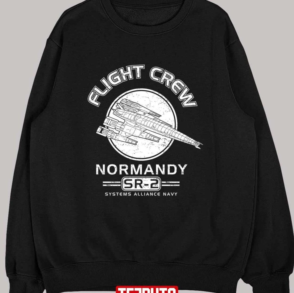Normandy Sr2 Flight Crew System Alliance Navy Mass Effect Unisex T-shirt