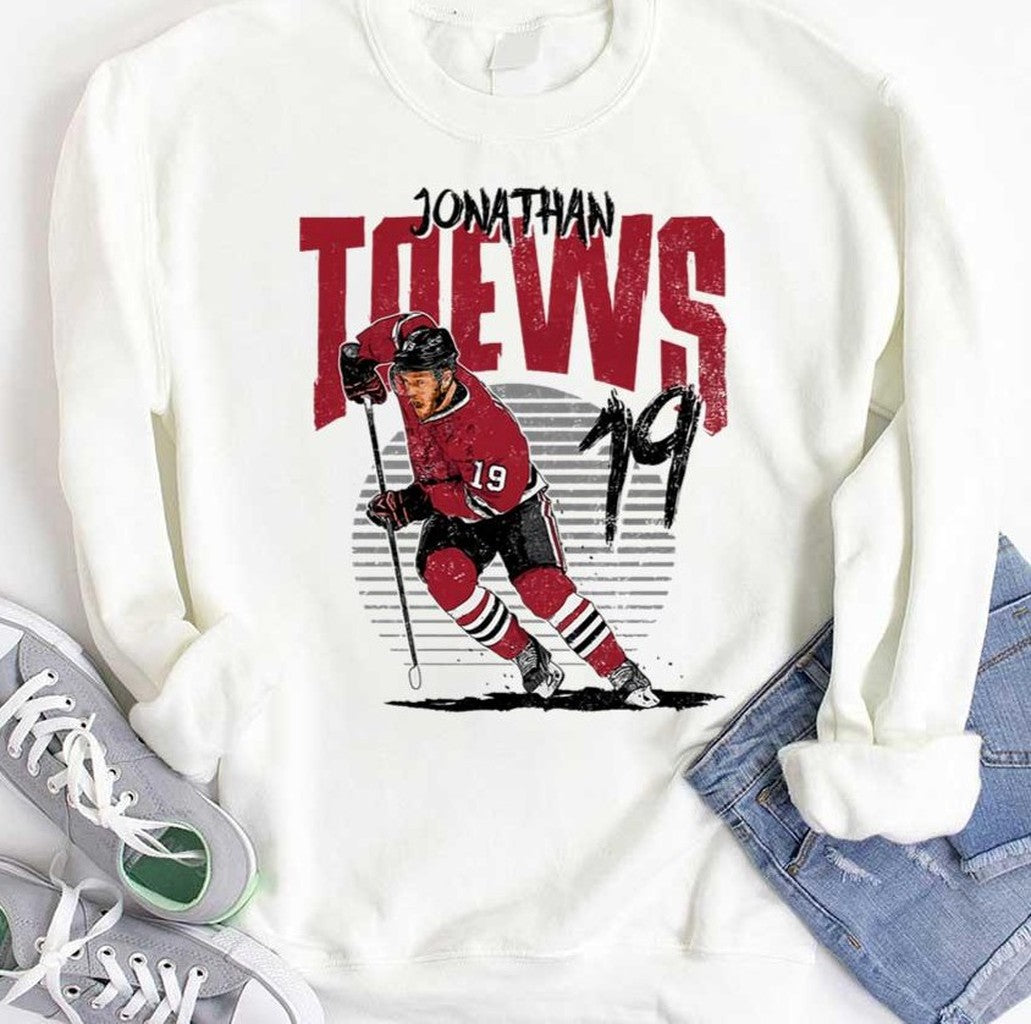 Number 19 Chicago Blackhawks Jonathan Toews Rise Unisex Hoodie