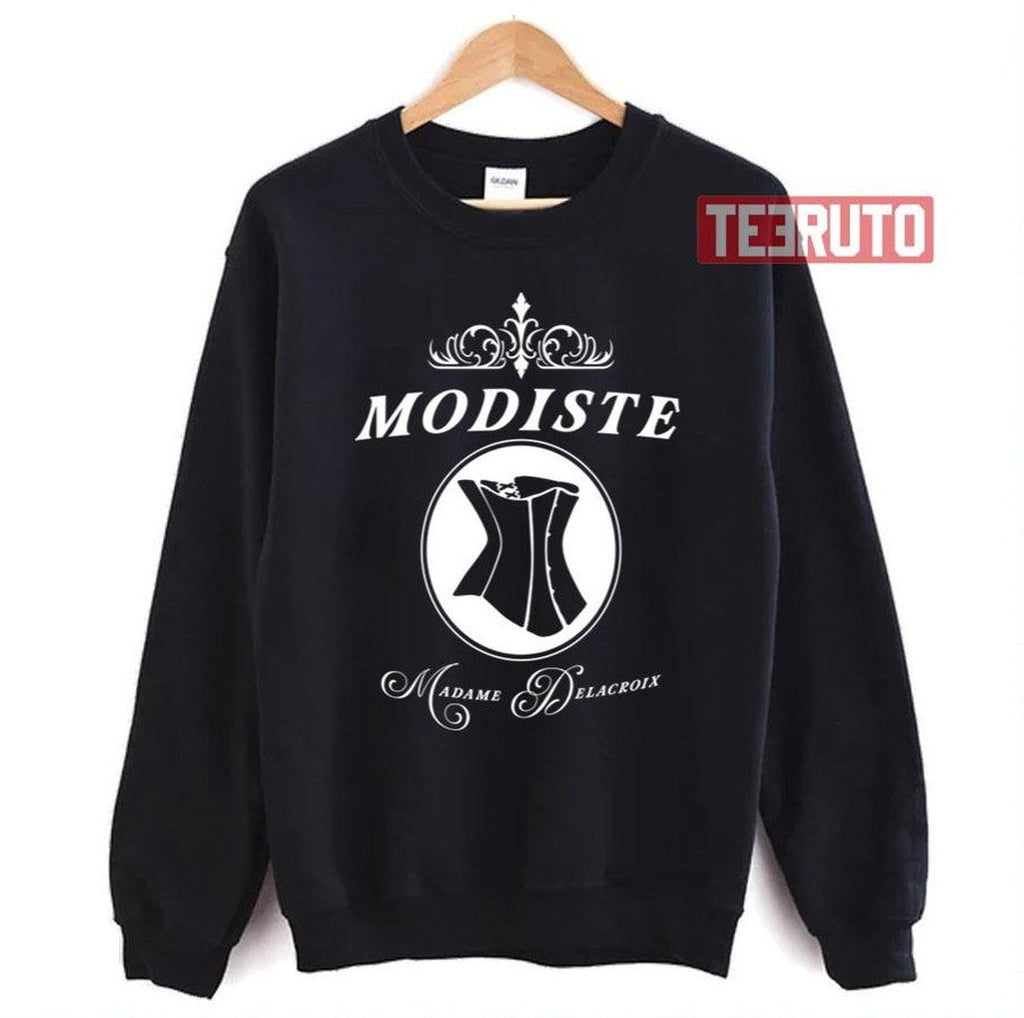 Modiste Corset Design Madame Delacroix Couturier To Bridgerton Society Unisex Sweatshirt