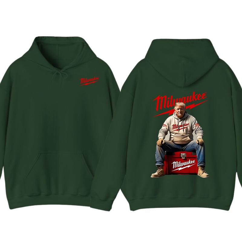 Milwaukee Hoodie - Classic Utility Design with Red Lettering and Practical Aesthetic, Perfect for Fans of the Brand