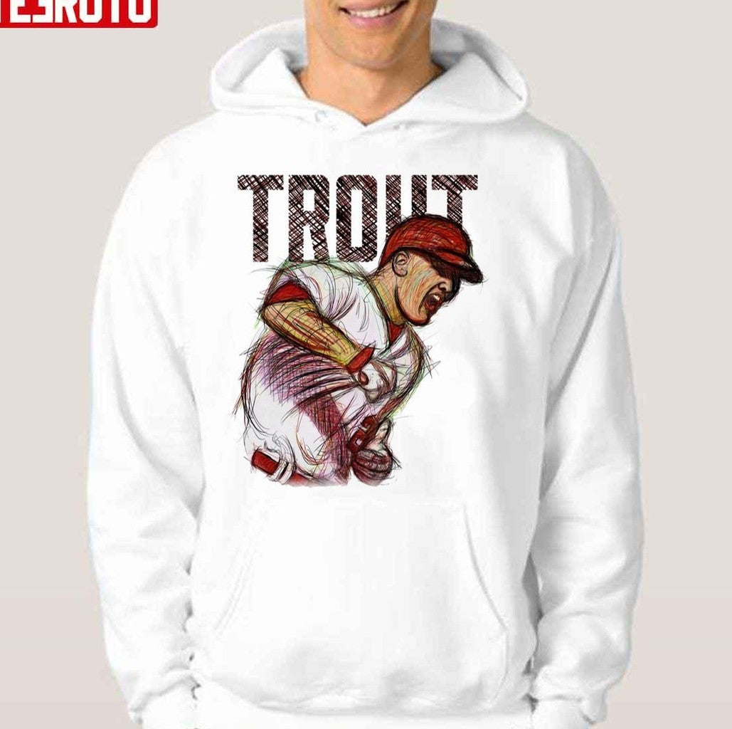 Sketch Art Mike Trout Fist Baseball Unisex Hoodie