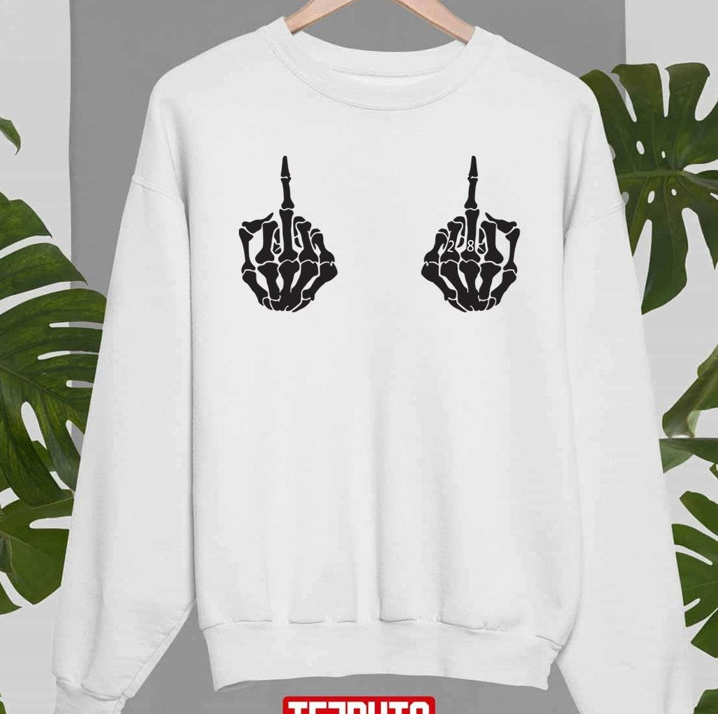 28 Louis Tomlinson Skeleton Hands Black Unisex Sweatshirt